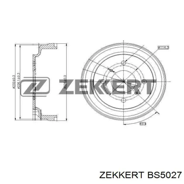 Тормозной барабан BS5027 Zekkert