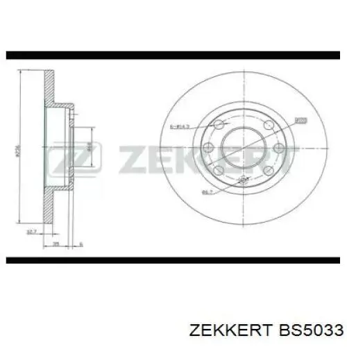 BS5033 Zekkert диск тормозной передний