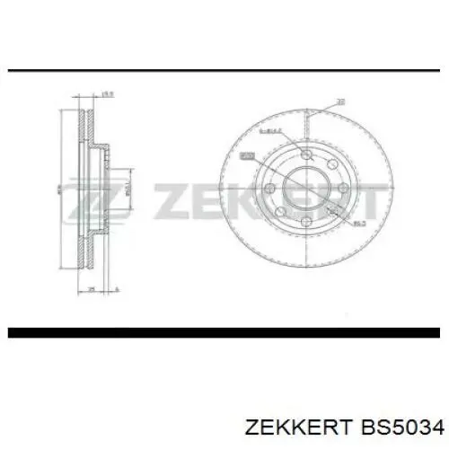 BS5034 Zekkert диск тормозной передний