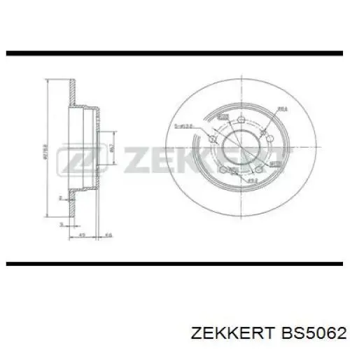 BS5062 Zekkert disco do freio traseiro