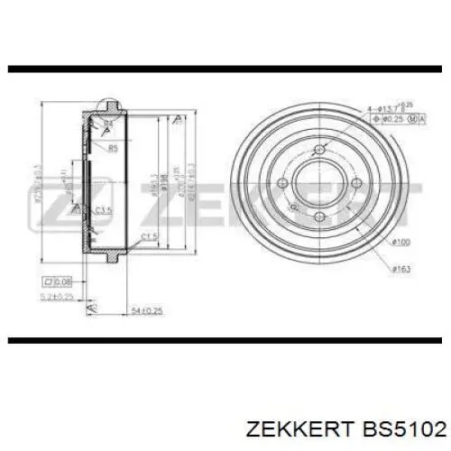 BS5102 Zekkert барабан тормозной задний