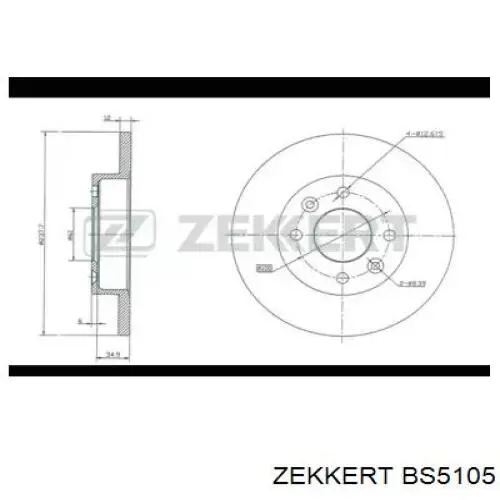 BS5105 Zekkert диск тормозной передний