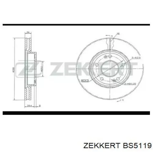 Передние тормозные диски BS5119 Zekkert