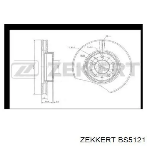 Передние тормозные диски BS5121 Zekkert