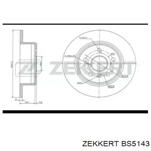 Тормозные диски BS5143 Zekkert