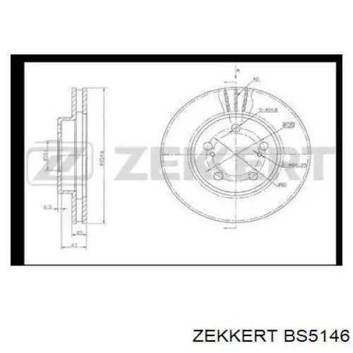 BS5146 Zekkert disco do freio dianteiro