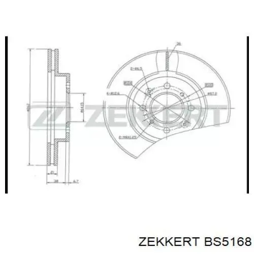 BS5168 Zekkert диск тормозной передний