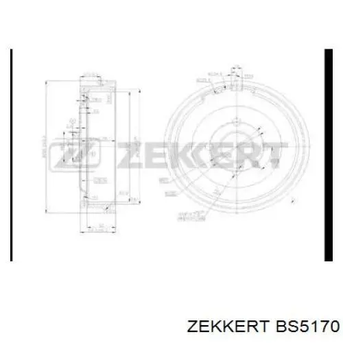 Тормозной барабан BS5170 Zekkert