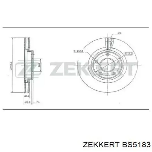 BS5183 Zekkert диск тормозной передний