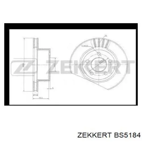 BS5184 Zekkert диск тормозной передний