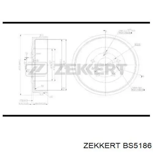 Тормозной барабан BS5186 Zekkert