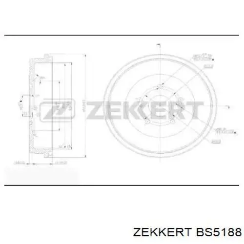 Тормозной барабан BS5188 Zekkert