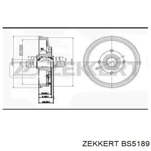 Тормозной барабан BS5189 Zekkert