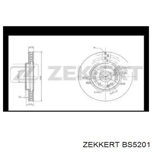 BS5201 Zekkert диск тормозной передний