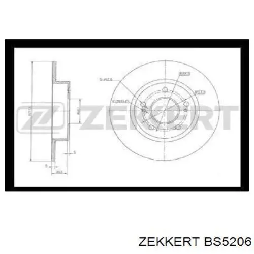 Тормозные диски BS5206 Zekkert