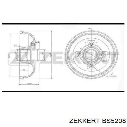 Тормозной барабан BS5208 Zekkert