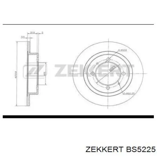 BS5225 Zekkert диск тормозной задний
