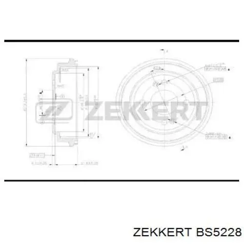 Тормозной барабан BS5228 Zekkert