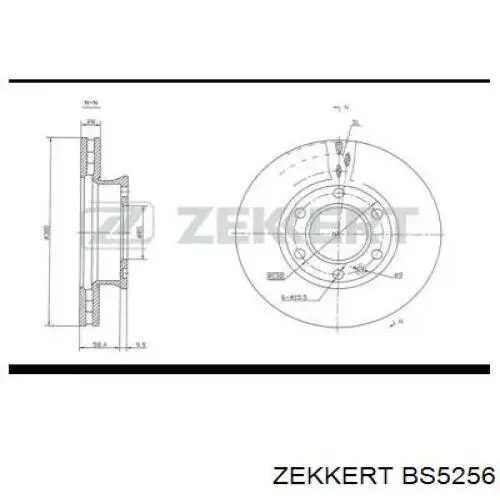 BS5256 Zekkert диск тормозной передний