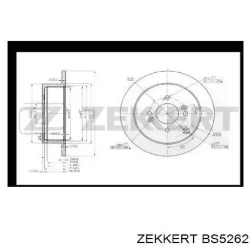 BS5262 Zekkert диск тормозной задний