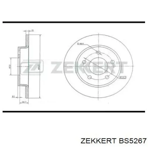 BS5267 Zekkert диск тормозной задний