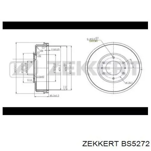 Тормозной барабан BS5272 Zekkert