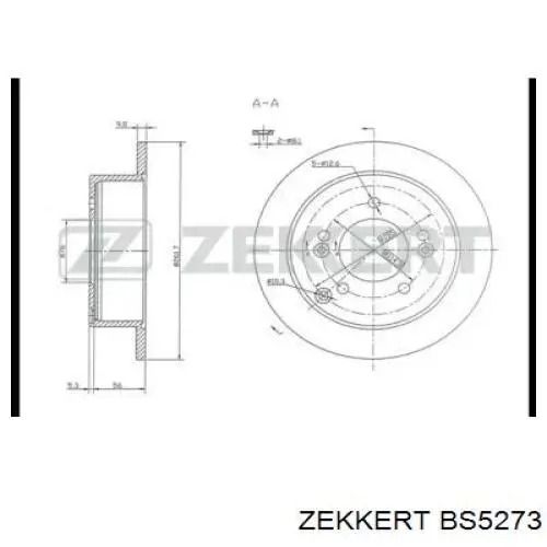 BS5273 Zekkert диск тормозной задний