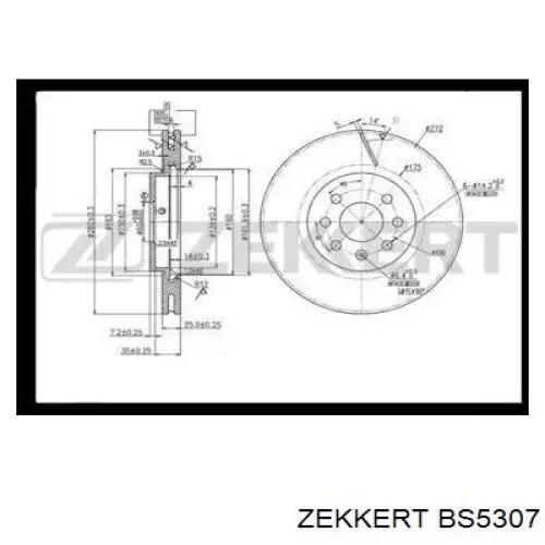 Передние тормозные диски BS5307 Zekkert