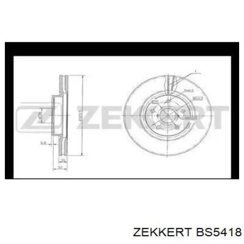 Передние тормозные диски BS5418 Zekkert