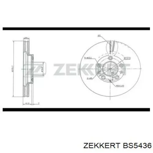 BS5436 Zekkert диск тормозной передний