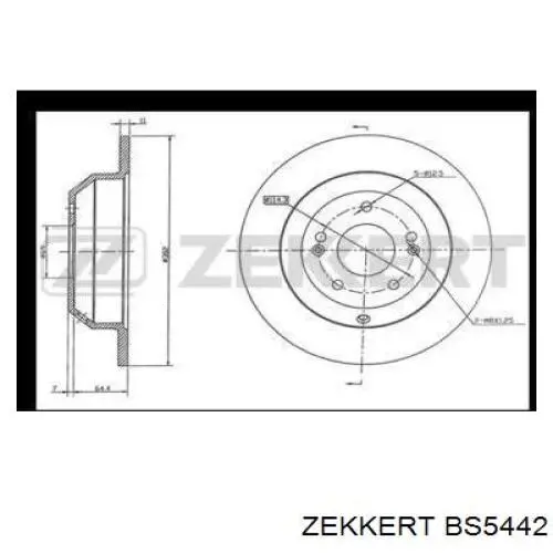 BS5442 Zekkert диск тормозной задний