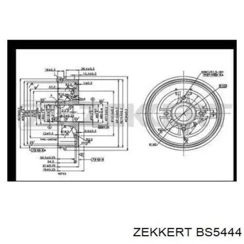 Тормозной барабан BS5444 Zekkert