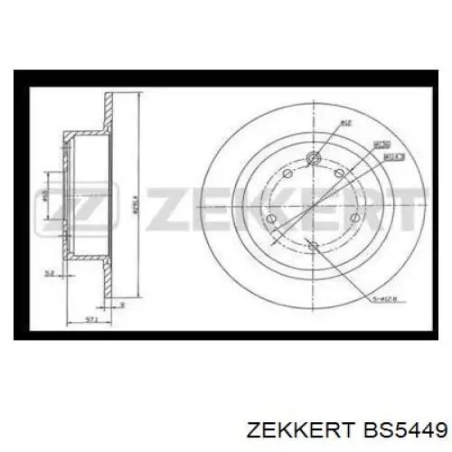 BS5449 Zekkert диск тормозной задний