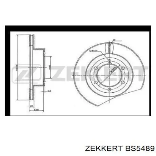 BS5489 Zekkert диск тормозной передний