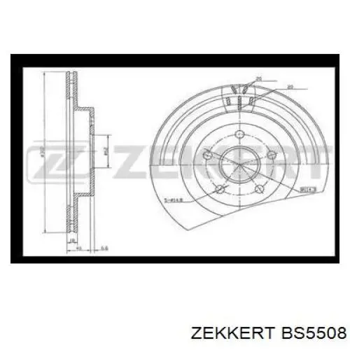 Передние тормозные диски BS5508 Zekkert