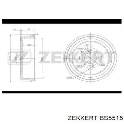 Тормозной барабан BS5515 Zekkert