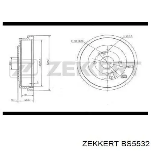 Тормозной барабан BS5532 Zekkert