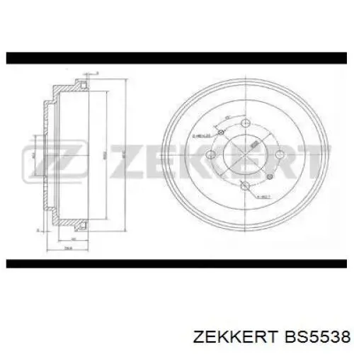 Тормозной барабан BS5538 Zekkert