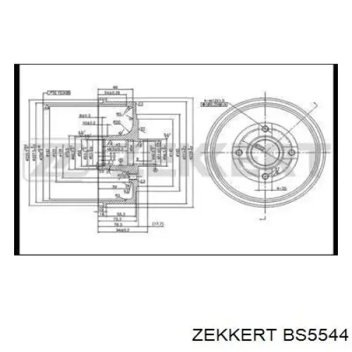 Тормозной барабан BS5544 Zekkert