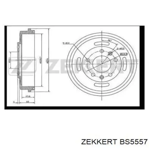 Тормозной барабан BS5557 Zekkert