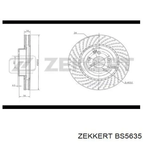 Передние тормозные диски BS5635 Zekkert