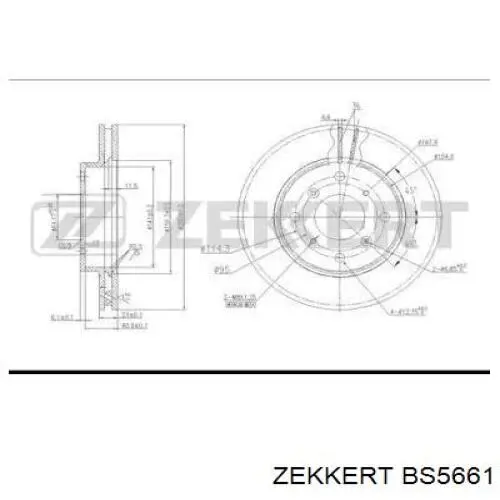 Передние тормозные диски BS5661 Zekkert