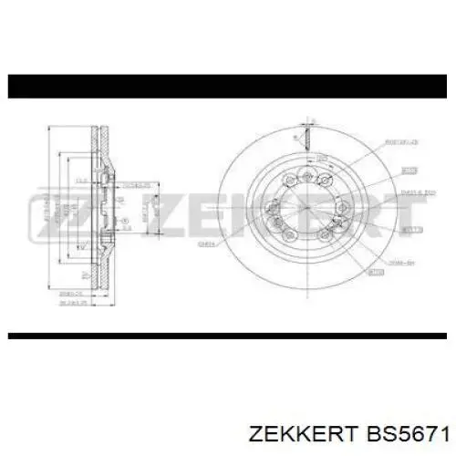 BS5671 Zekkert диск тормозной передний