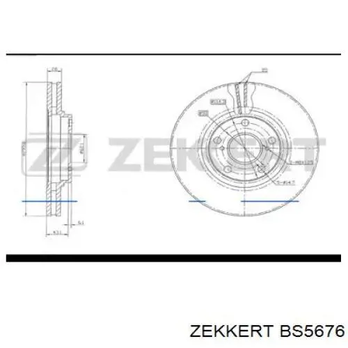 Передние тормозные диски BS5676 Zekkert