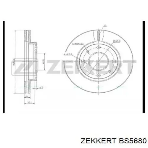 Передние тормозные диски BS5680 Zekkert