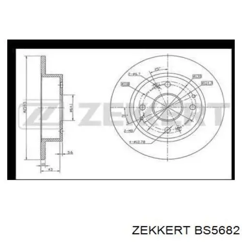 BS5682 Zekkert диск тормозной задний