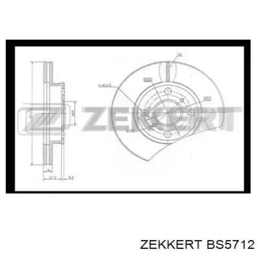 Передние тормозные диски BS5712 Zekkert