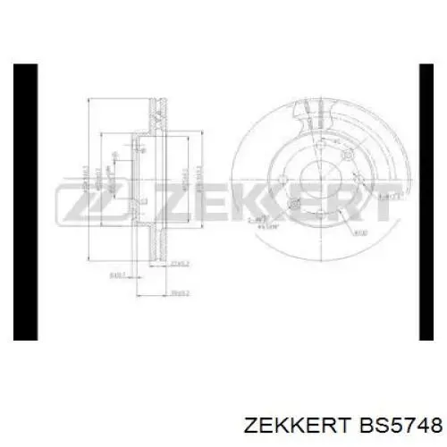 Передние тормозные диски BS5748 Zekkert