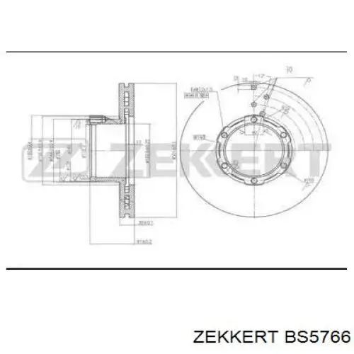 BS5766 Zekkert диск тормозной передний
