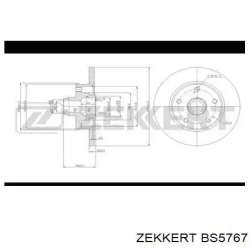 BS5767 Zekkert колодки тормозные задние барабанные, в сборе с цилиндрами, комплект
